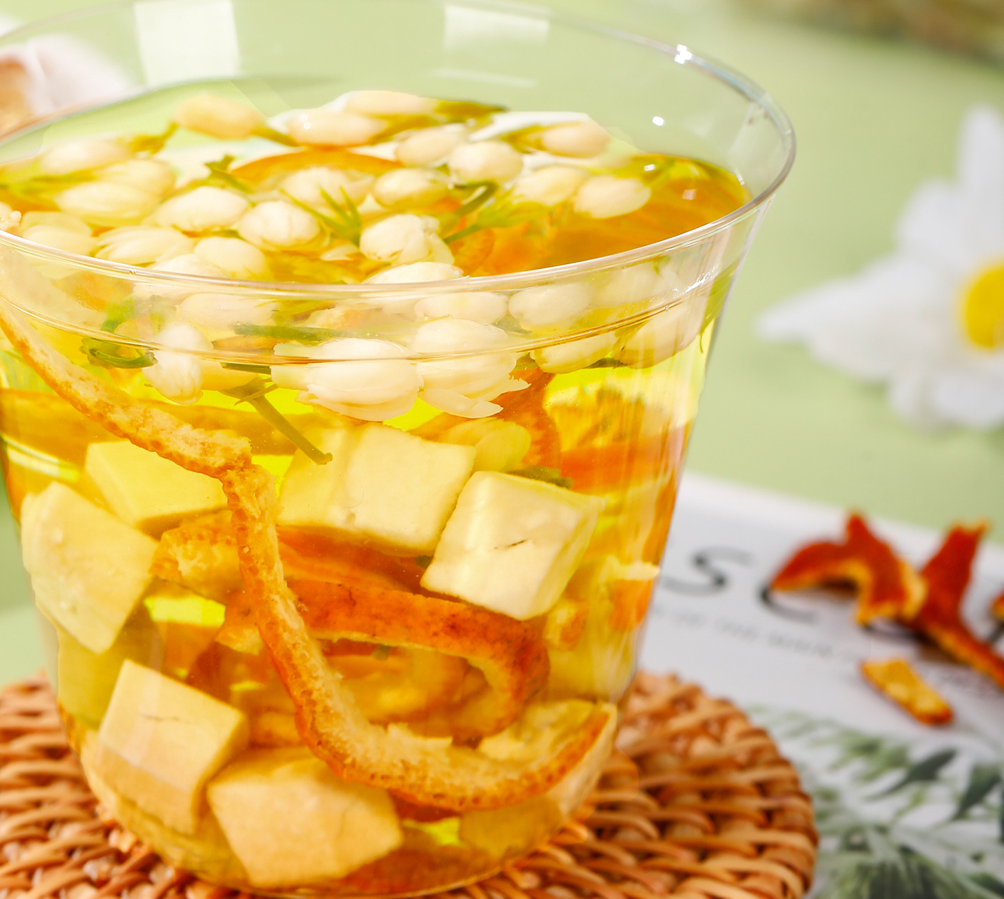 Jasmine Tea with Poria and Tangerine Peel Fu Ling Ju Pi Cha Pyramid Tea Bags 10 Pack 50g Sugar Free quality and texture