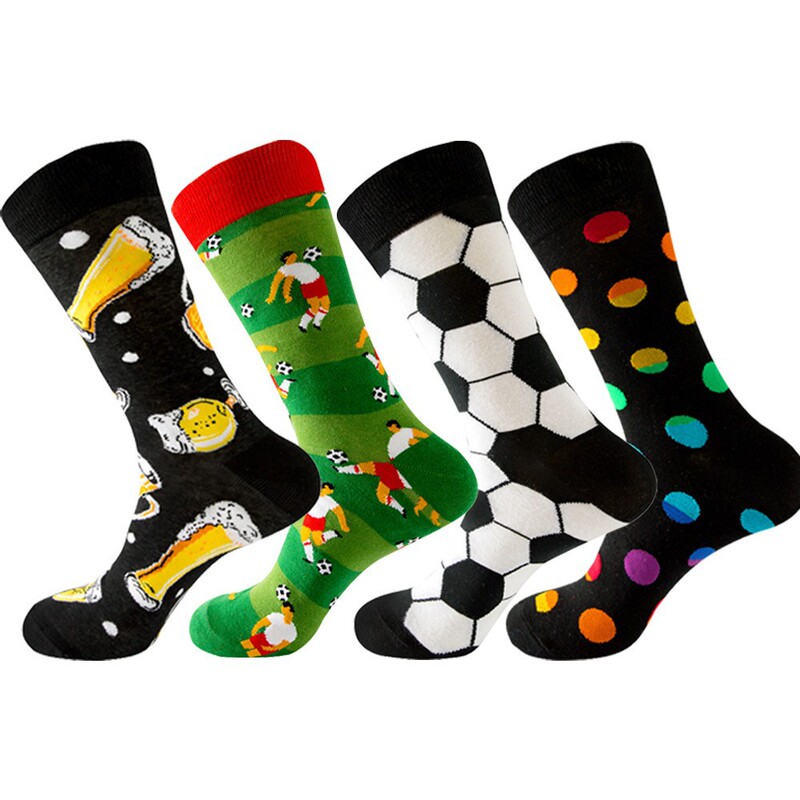Jacquard Mid-Calf Socks Customized Amazon Football Proofing Men's and Women's Casual Cotton Socks Seamless Printing with Pictures Low Minimum Order