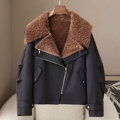 少量服饰2025秋冬新款100%羊毛颗粒皮草外套休闲韩版两件套上衣女