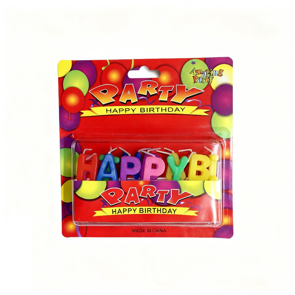 Tarjetas rojas Inglés creativas de cumpleaños vela vela al por mayor fiesta de cumpleaños vela de color decoración de Navidad cera digital