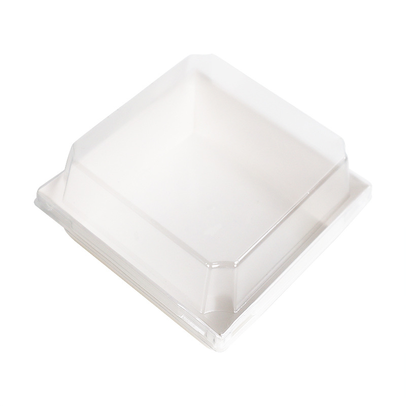 Baking nieve belleza sandwich caja de embalaje desechable papel Tapa Rectangular caja de plástico de papel