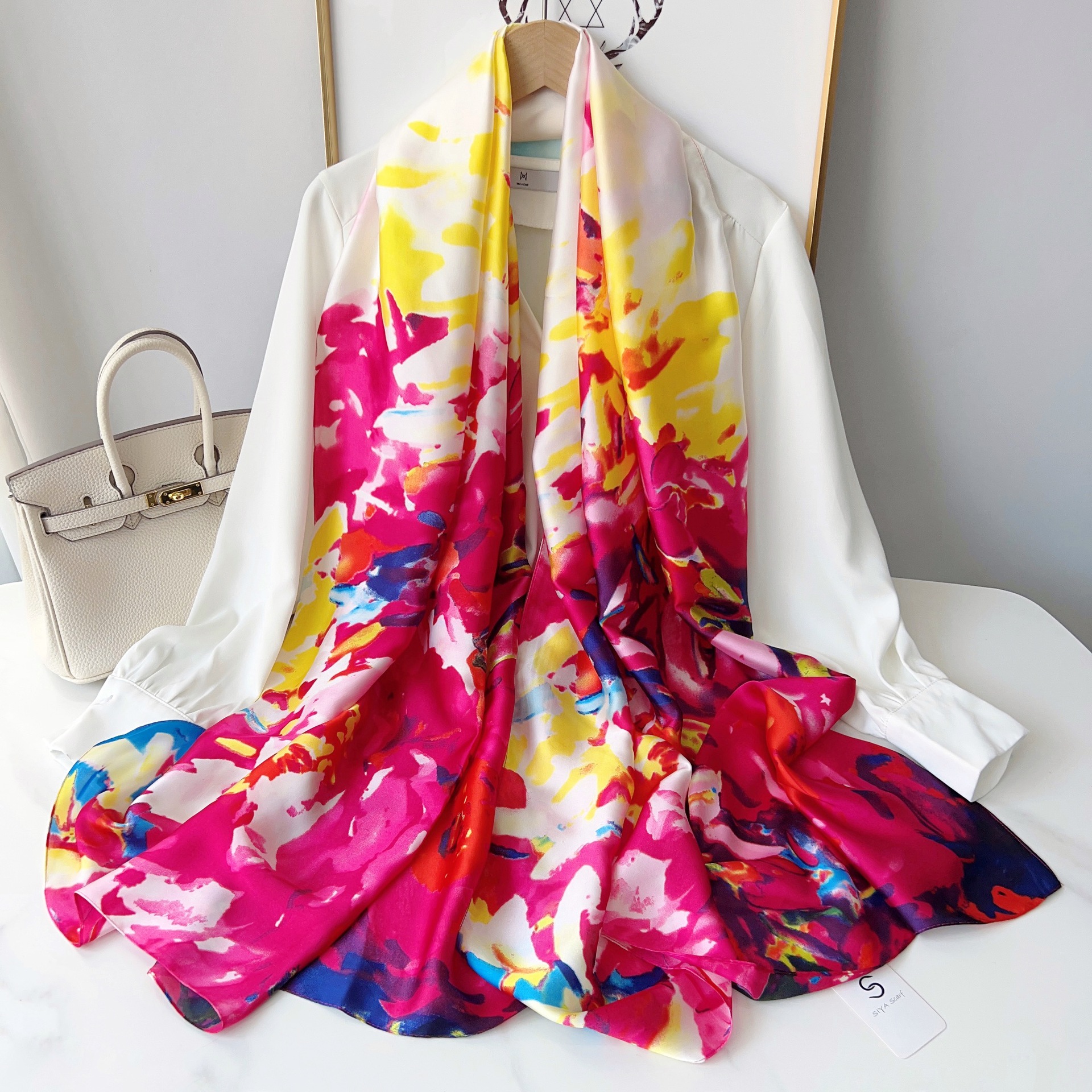 Bufanda delgada de verano bufanda protectora solar a prueba de sol fotografía de viaje playa bufanda al aire libre bufanda de playa de moda femenina Toalla de playa