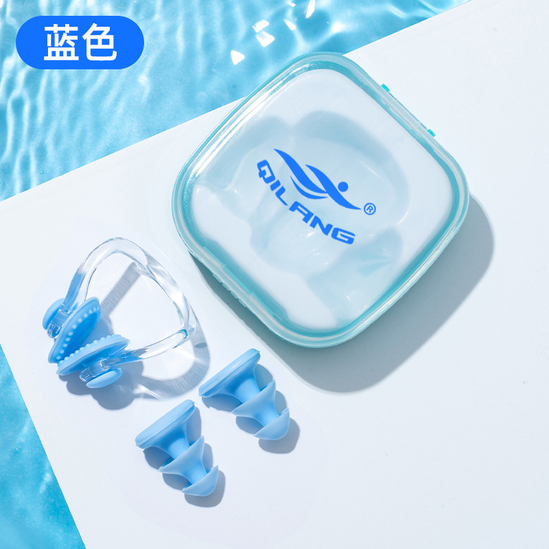 Tapones para los oídos impermeables para la natación para adultos, piscina profesional, juego de pinzas nasales anti-asfixia para niños, protección auditiva de buceo, logotipo personalizado
