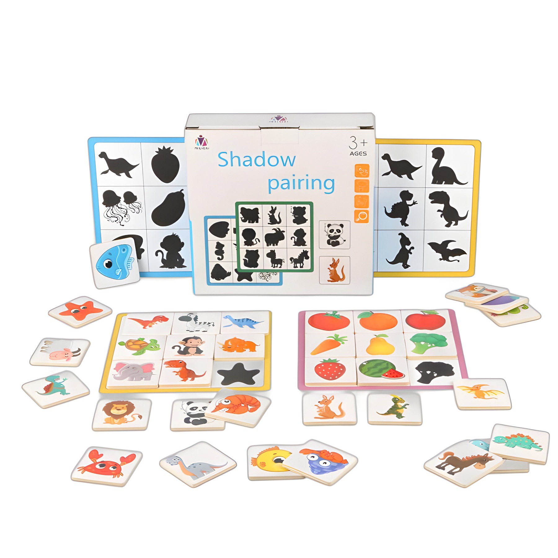 Jardín de infantes de sombras pareja encontrar diferentes juegos de entrenamiento de concentración desarrollo de rompecabezas cerebrales