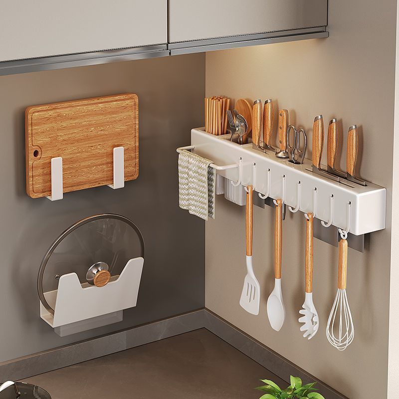 soporte de cuchillo tipo pared sin agujeros de perforación de cocina herramienta de cuchillo de cocina multifuncional palillos