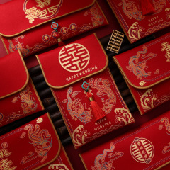结婚改口红包订婚红色喜庆红包父母敬茶婚礼改口万元布艺红包袋
