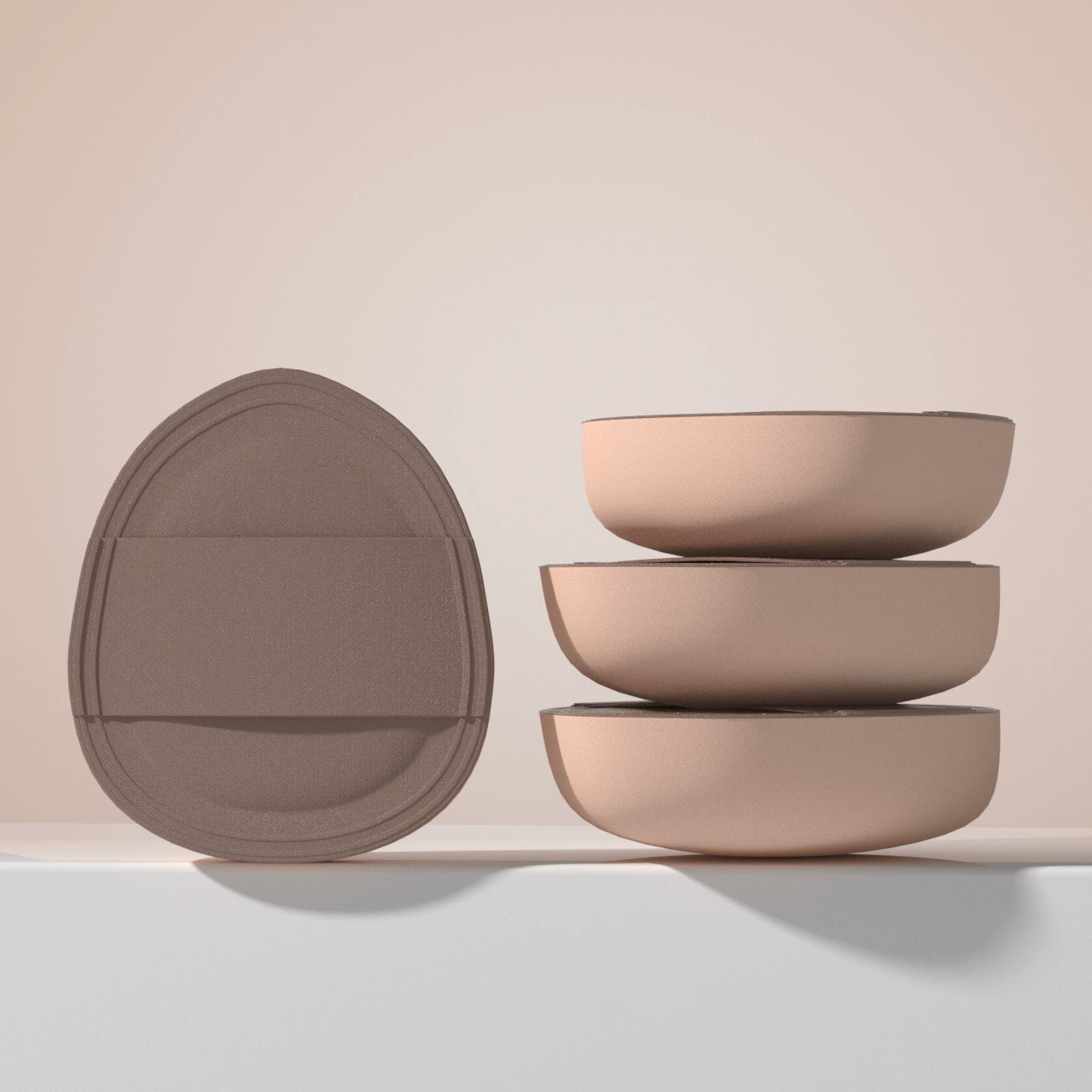 Makeup Sponge Puff, Cotton‑Polyurethane Foundation Applicator with Soft Heel Finger Cushion