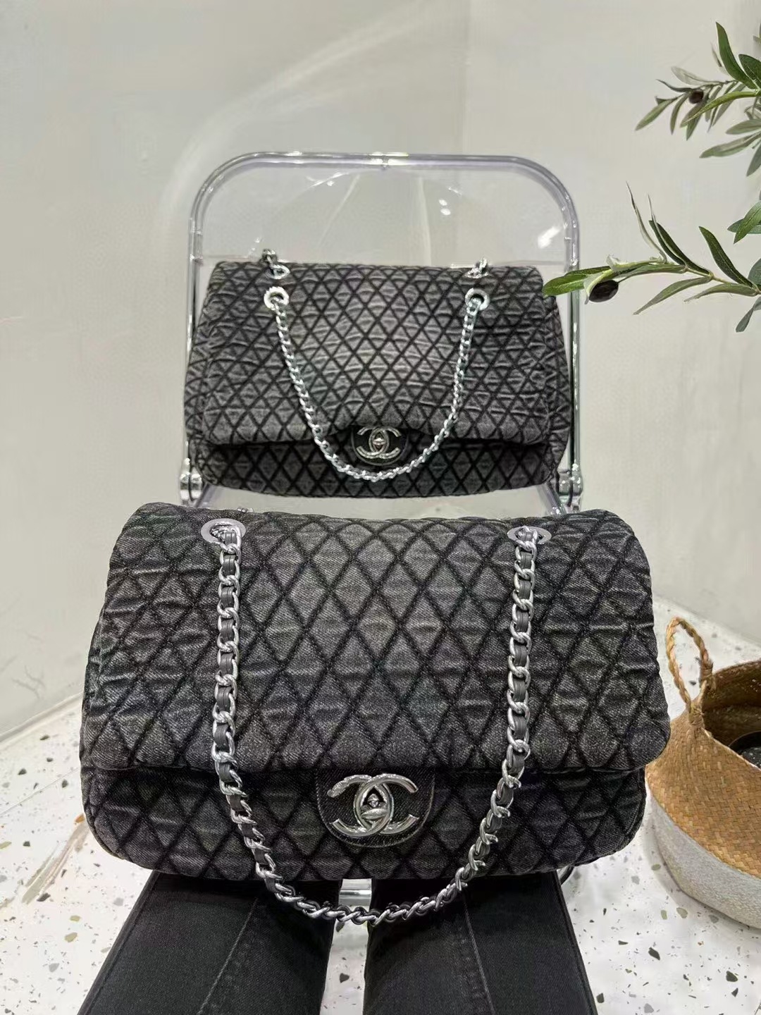 Guangzhou otoño e invierno xiaoxiangfeng Airport Bag nicho retro vintage Danning vaquero sentido bolso tote de gran capacidad