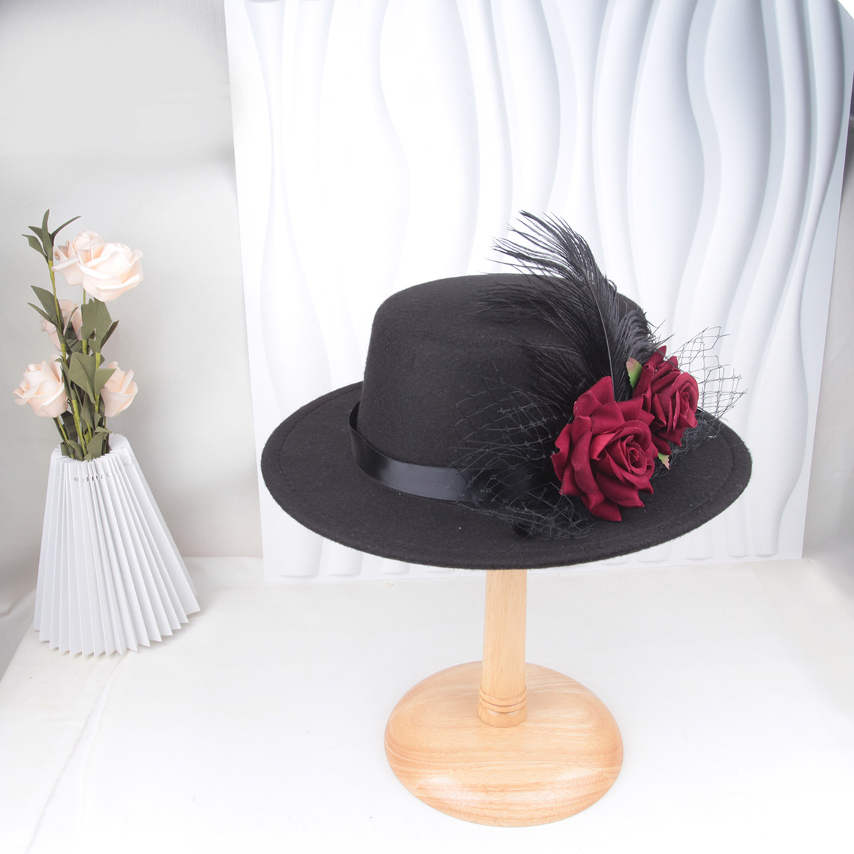 Sombrero de vaquero de fieltro – para bodas/fiestas temáticas, estilo western