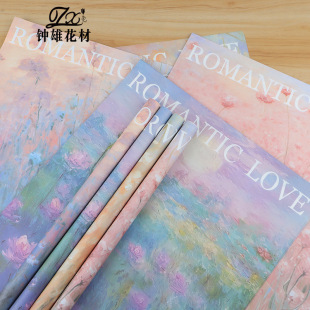 Simple Spring Flower Oil Painting Series Paper Floral Wrapping Paper Flower Wrapping Paper Printing Wrapping Paper DIY Material