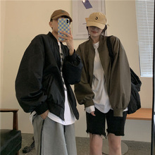 春秋韩国chic百搭薄款复古立领休闲宽松棒球服工装夹克上衣外套女