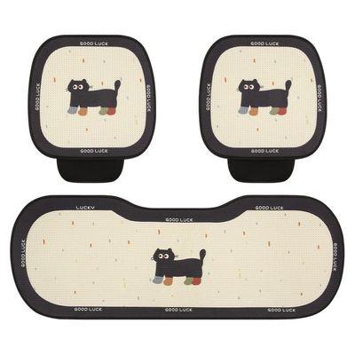 Goddess Cyber Celebrity Car Car Car – Seat cushion, seat cover - three-piece-set-socks-black-cat