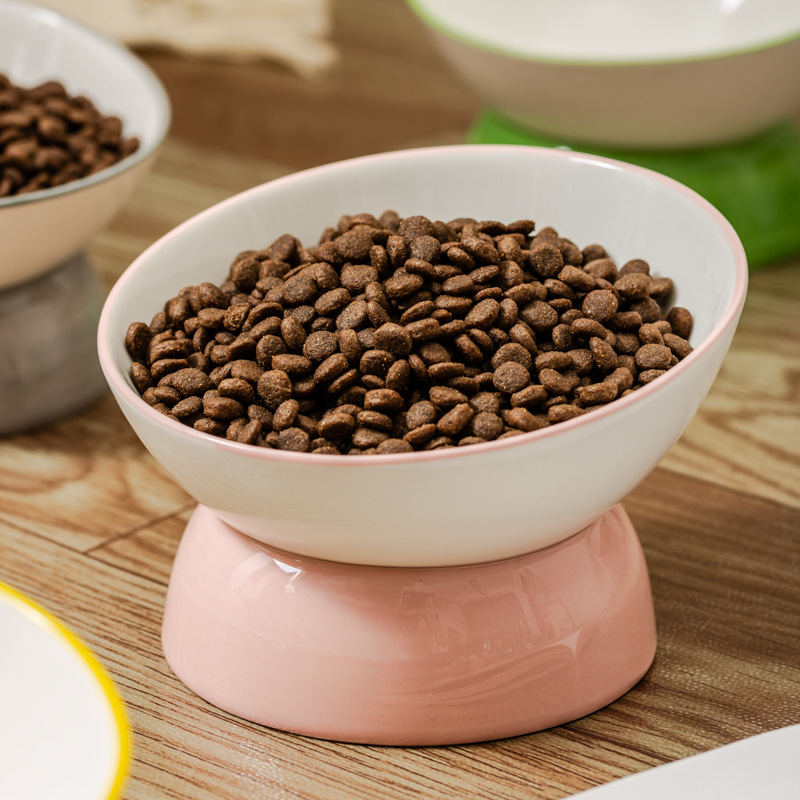 Tacos de cerámica para gatos, tacos para perros, tacos para mascotas, cuchillo de protección de pies altos, cuenca para gatos, tazón de agua negra para gatos, artículos para mascotas