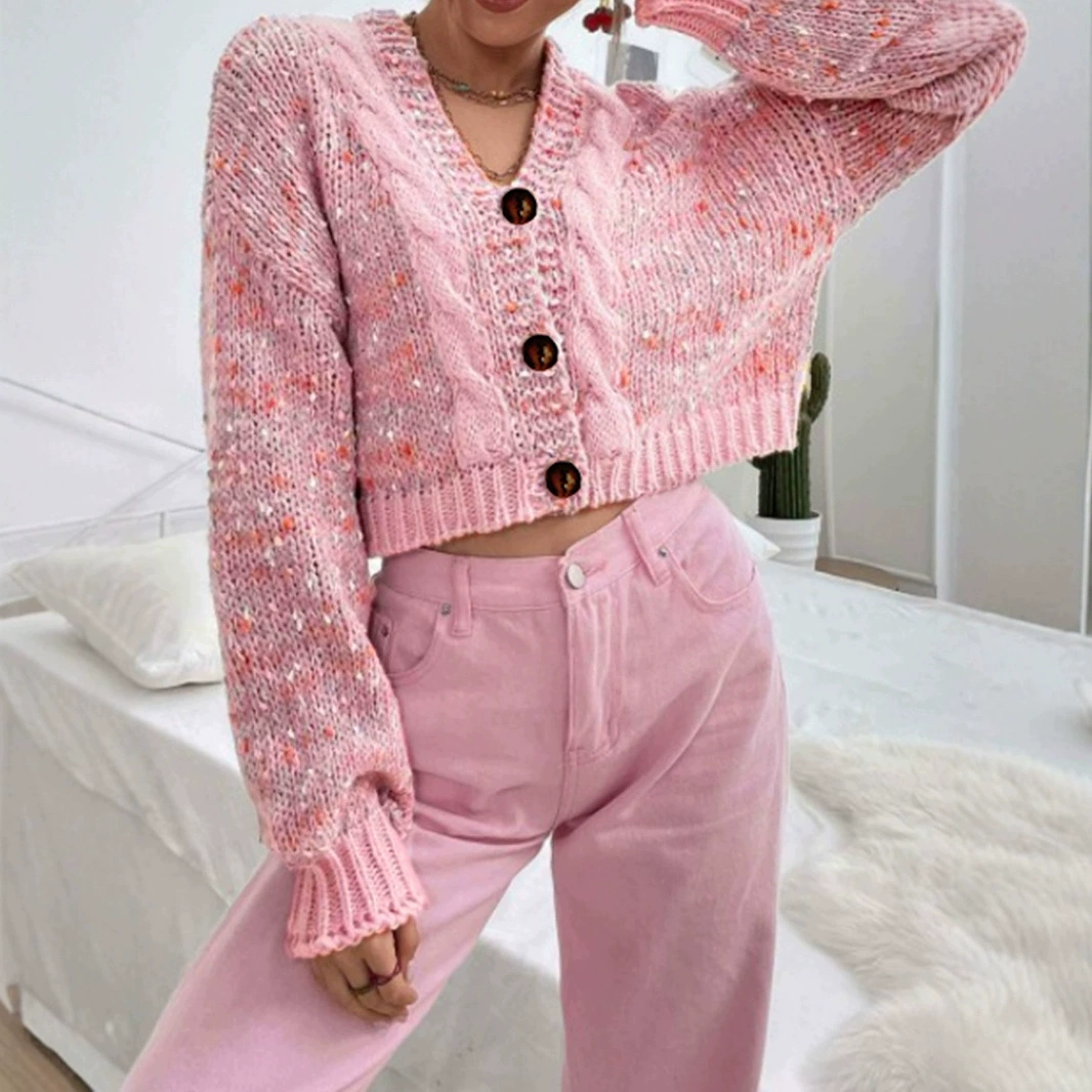 Внешняя торговля Трансграничная Европа и США Амазонка Источник свитер с длинными рукавами кардиган Короткая свободная куртка вязаный свитер весной и осенью