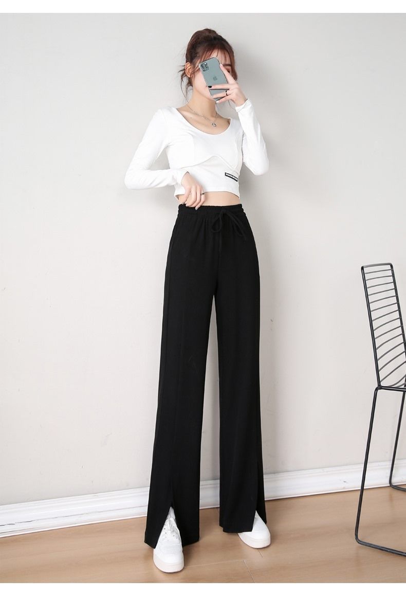 Wide-leg pants in apricot