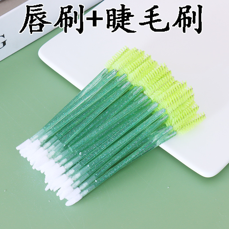 Nuevo doble uso de cepillo de pestañas de doble cabeza 50 juegos de cepillo de pestañas de doble cabeza herramientas portátiles de belleza de cepillo