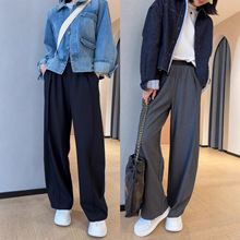 WTHEONE修饰腿型立体褶裥天丝羊毛阔腿西装裤高腰显瘦休闲裤2025