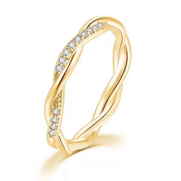Wishi European and American New Diamond Twist Ring Couple Ring Simple Fashion Jewelry Women's Tail Ring Diamond
