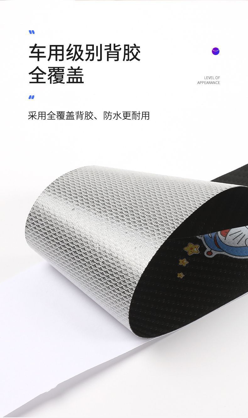 Universal Car Door Sill Strip Anti-Scratch Protective Sticker Carbon Fiber Pattern Leather Sticker Welcome Pedal Anti-Scratch Decorative Strip