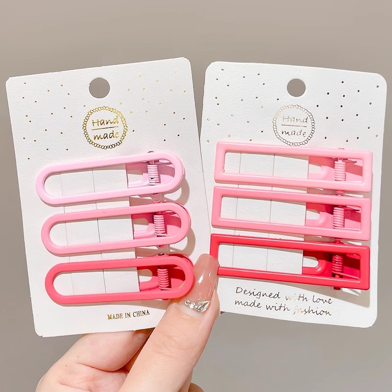 Rosa horquilla femenina 2024 Nueva horquilla BB clip frente flequillos laterales horquilla rota lindo clip de dopamina otoño