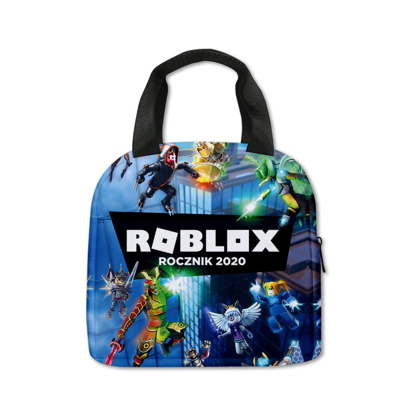 3D 新しい Roblox ROBLOX ランチバッグ小学生ランチボックスバッグ diy アイスバッグポリエステルプリント食事バッグ|undefined