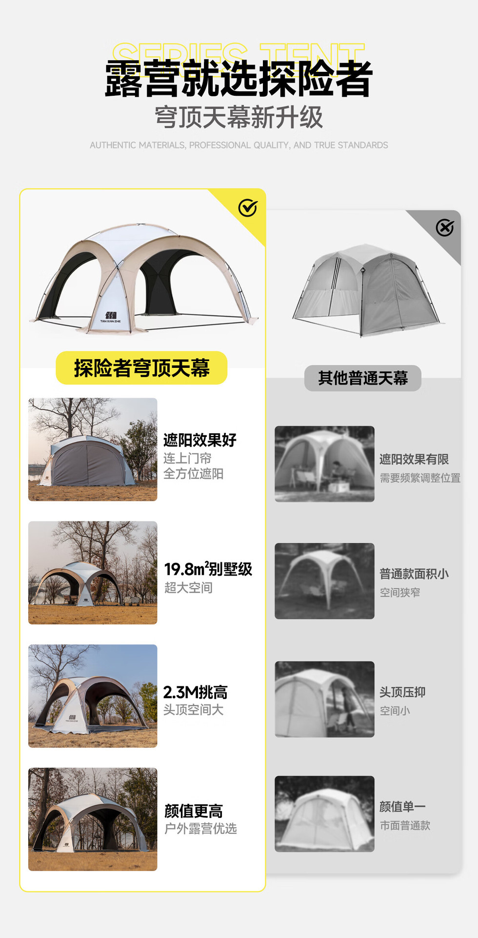 Explorer Vinyl Dome Canopy Tent Outdoor Rainproof Overnight Camping Gear Complete Set Sunshade Shelter