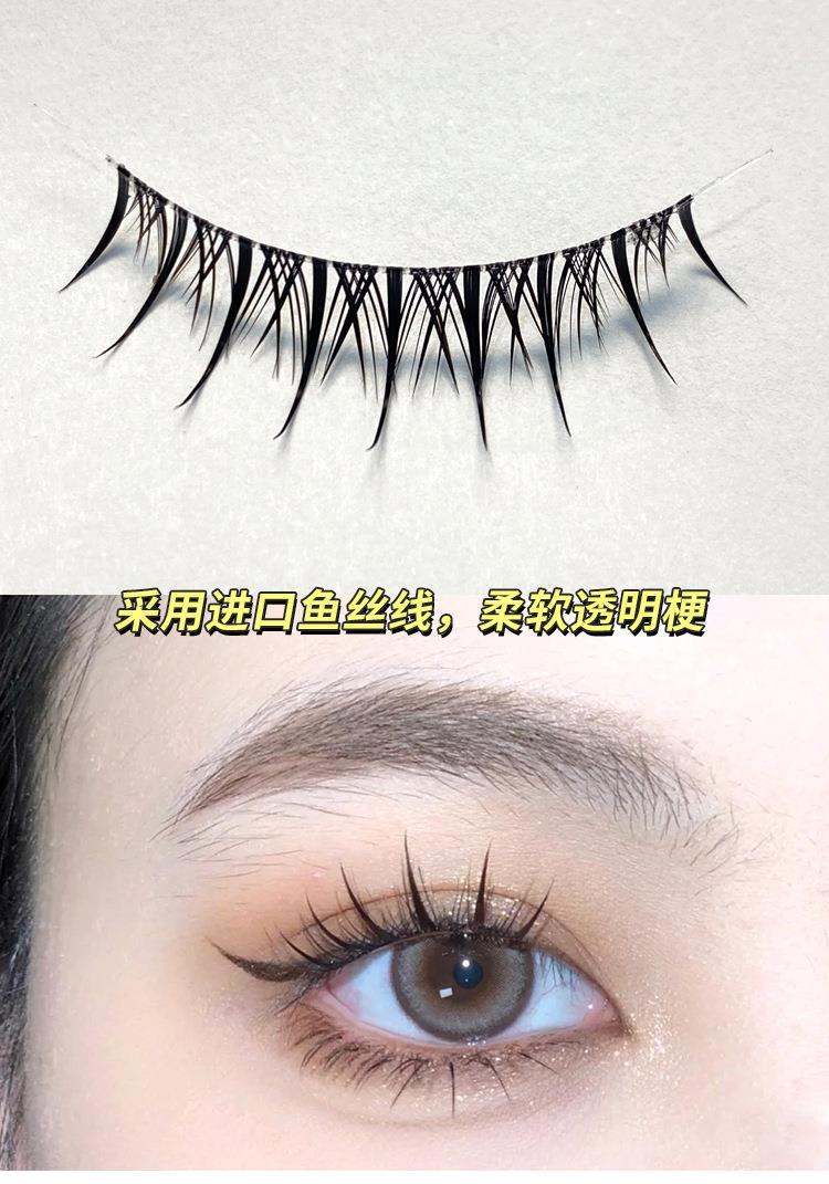 Mengjie Shangpin 5-pair set of light European and American comic eyelashes, false eyelashes, soft fish thread, transparent stem eyelashes B01 undefined