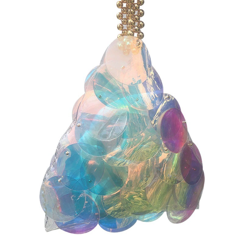 Женская сумка на цепочке ручной работы в Корейском стиле, треугольная сумка из нишевой феи с креветками, простая переносная сумка-ракушка, трансграничная