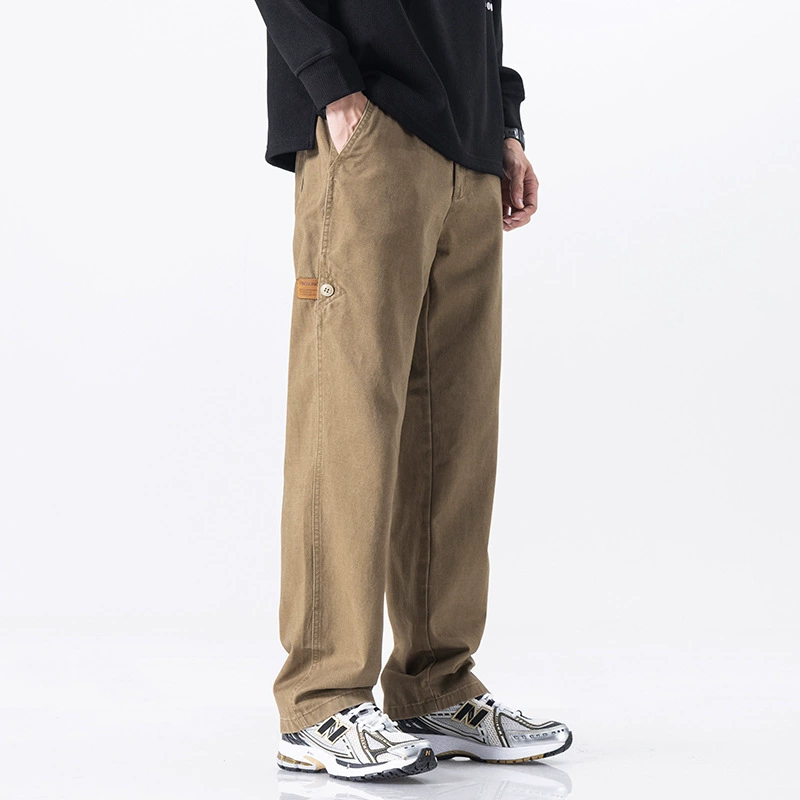 Мужские прямые повседневные брюки Мужские осенние брюки Мужские хаки комбинезоны лесозаготовительные брюки 2024 новые походные брюки