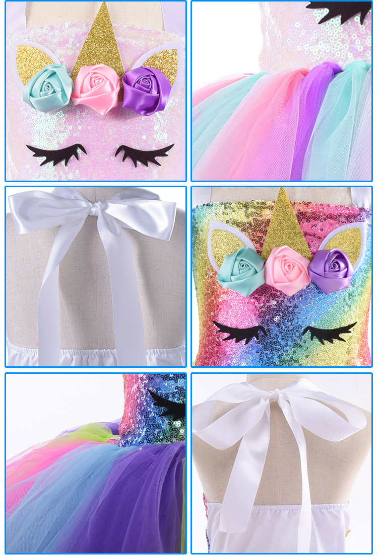 Mädchen Einhorn Tutu Kleid Für Party Und Karneval Kostüm_voghion.com