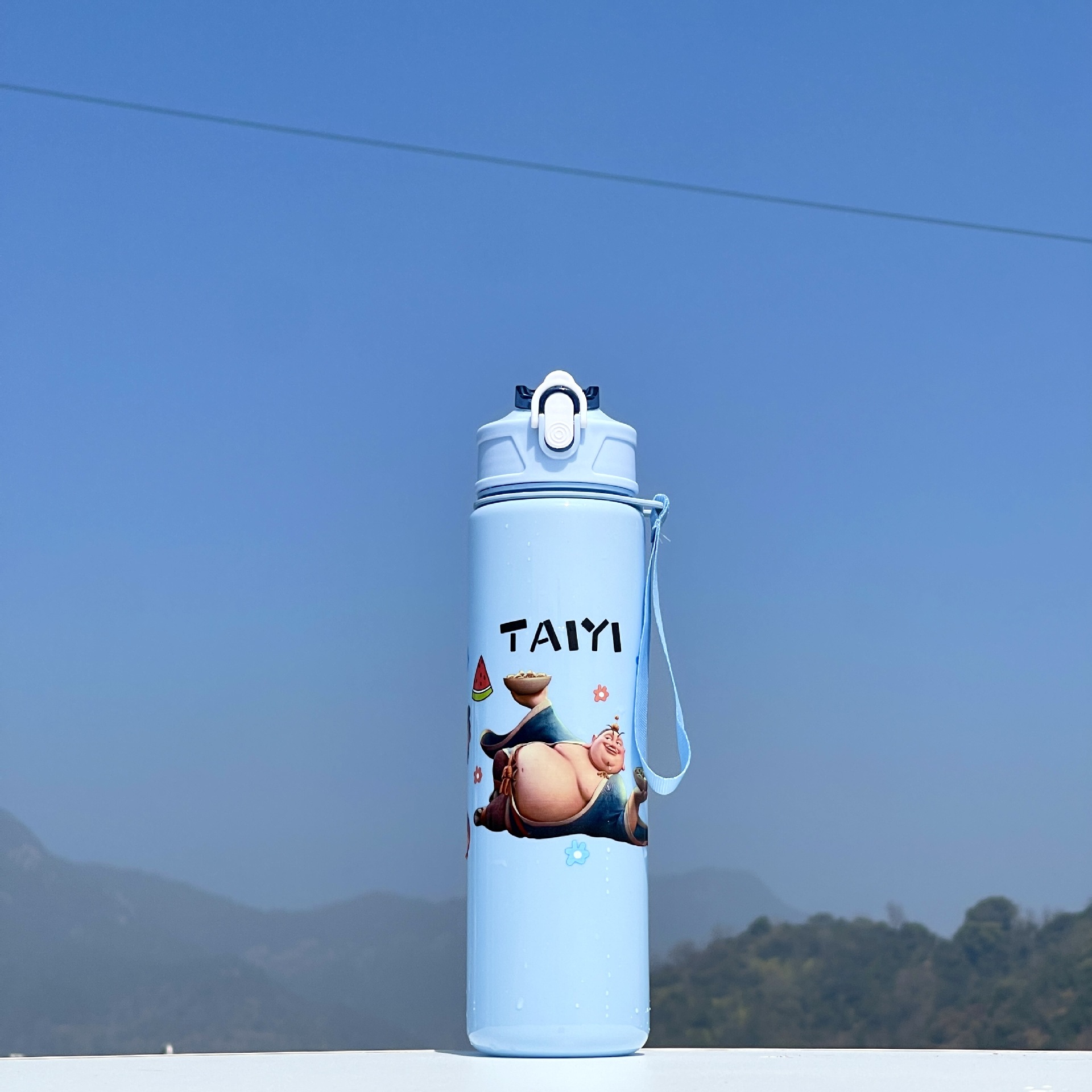 Taza de paja Kapi Barakatong con cierre Taza de mano Taza de plástico para deportes y fitness Taza de agua espacial para hombres y mujeres