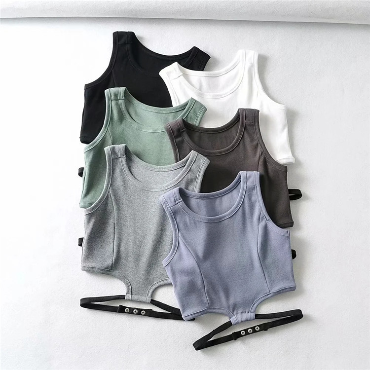 round neck cropped vest NSLD27563