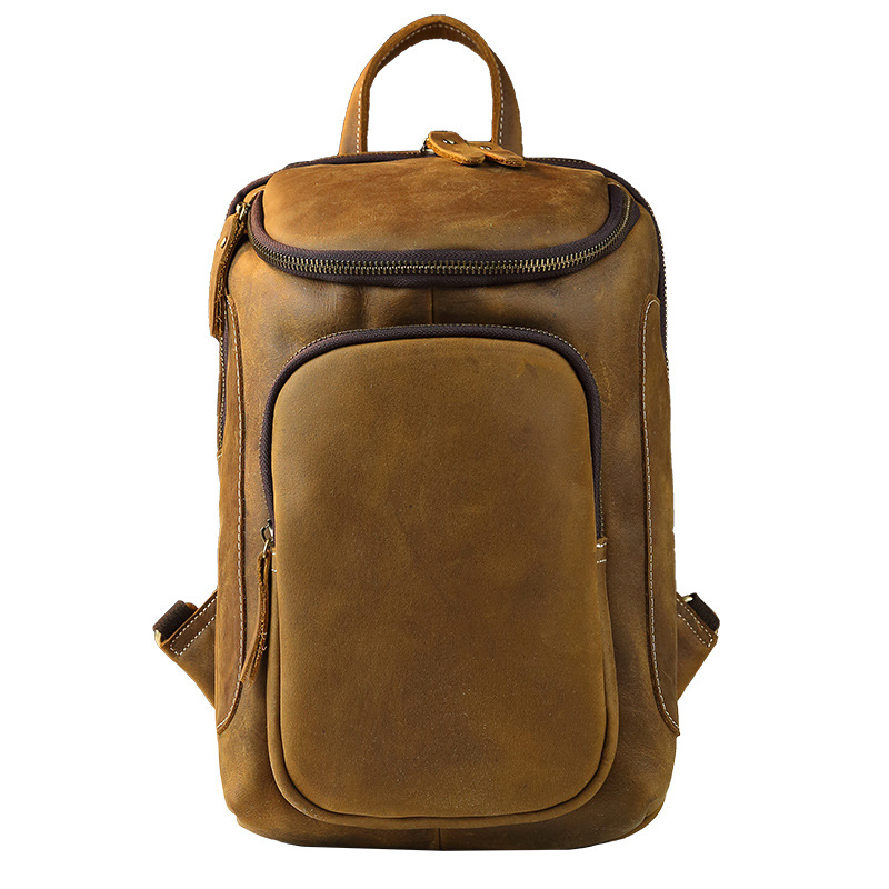 Retro Men's Shoulder Bag Crazy Horse Leather Multifunctional Casual Chest Bag Genuine Leather Stylish Unique_voghion.com