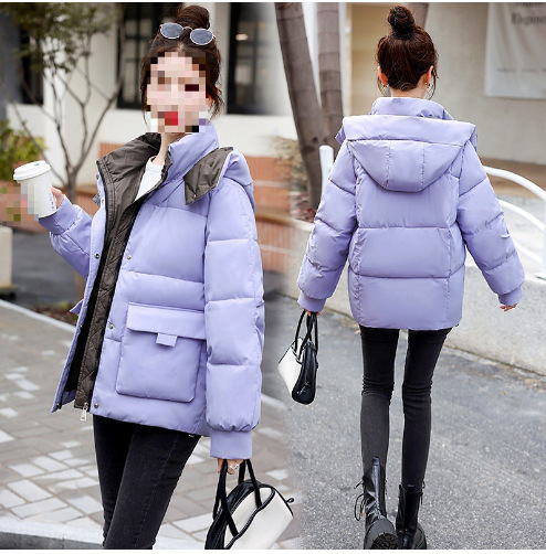 Real shot thickened short cotton-padded coat 2023 new hooded design sense bread coat plus size cotton-padded coat winter coat