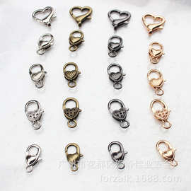 桃心形龙虾扣口金包包挂件箱包五金配件锌合金爱心状龙虾扣跨境