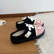 2026春季新款超火一脚蹬包头拖鞋韩系黑色厚底勃肯鞋半拖外穿女鞋