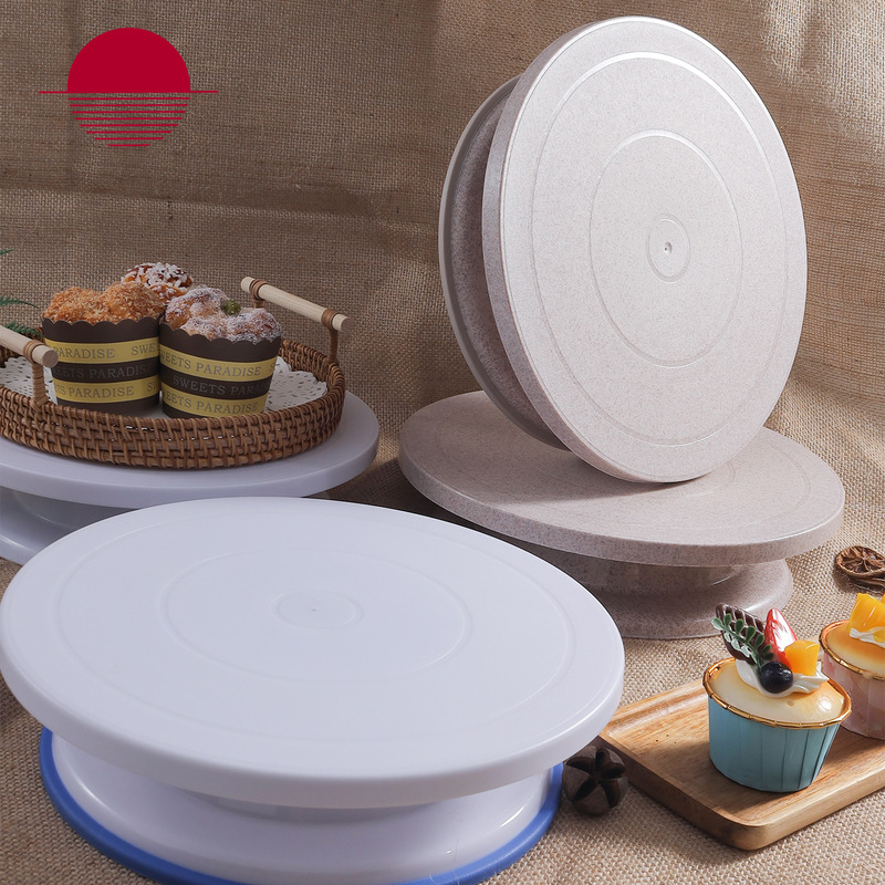 Baking tool with non-slip edge plastic cake turntable turntable wheat straw plastic PP rotating baking tool