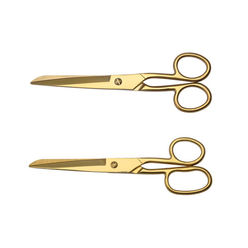 Yangjiang manufacturer golden office scissors, wedding scissors, opening ribbon cutting festive scissors, stainless steel household scissors, titanium-plated scissors