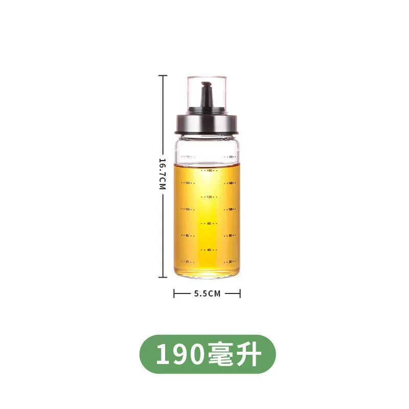 High borosilicate transparent lid oil bottle creative leak-proof glass oil bottle kitchen soy sauce vinegar bottle dust-proof condiment bottle wholesale