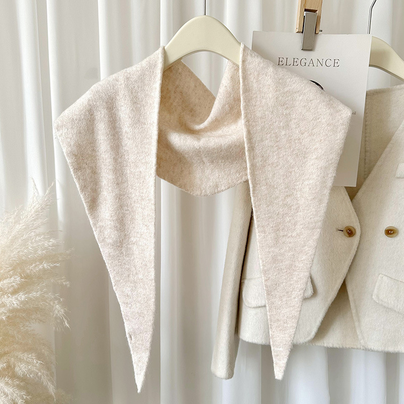 Corea Del Sur Dongdaemun nuevo color puro de punto triángulo bufanda mujeres Otoño e Invierno versátil cálido cuello decorativo bufanda chal