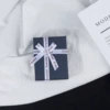 Storage system, blue rectangular box with bow