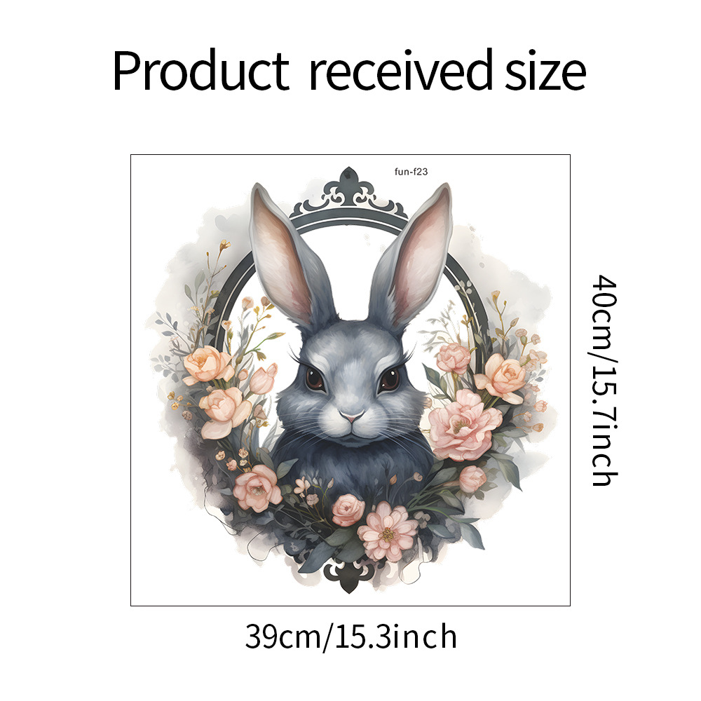 Pastorale Lapin Fleur Pvc Autocollant Mural Art Mural display picture 2