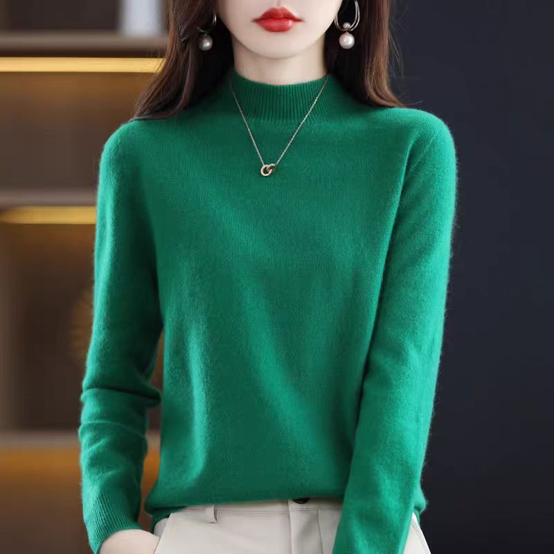 羊绒毛衣女2025年新款半高领打底衫女春秋冬内搭宽松针织衫上衣保|undefined