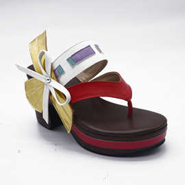 2022夏季粗跟高跟凉鞋女大码40-46外贸跨境成都女鞋花色拼色罗马