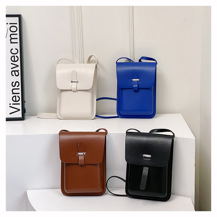 Casual Fashion Small Cute Solid Color Single Shoulder Diagonal Women's Bag Mobile Phone Bag 2024 New
