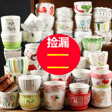 多肉花盆陶瓷带托盘特价大口径大号发财树盆创意家用多肉的花盆