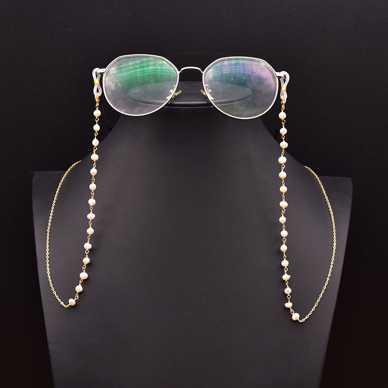 Cadena de gafas de perlas naturales nuevos accesorios de moda transfronterizos europeos y estadounidenses máscaras decoraciones de cadena de alta calidad al por mayor