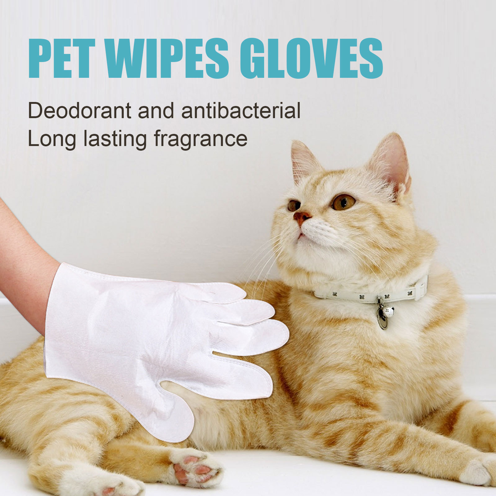Haustier Waschen-kostenloser Nicht-gewebt Handschuhe Katze Hund Reinigung Entfernung Haar Tücher display picture 7