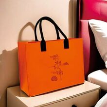 伴手礼袋时尚简约托特包大容量手提包可印logo企业商务毛毡包