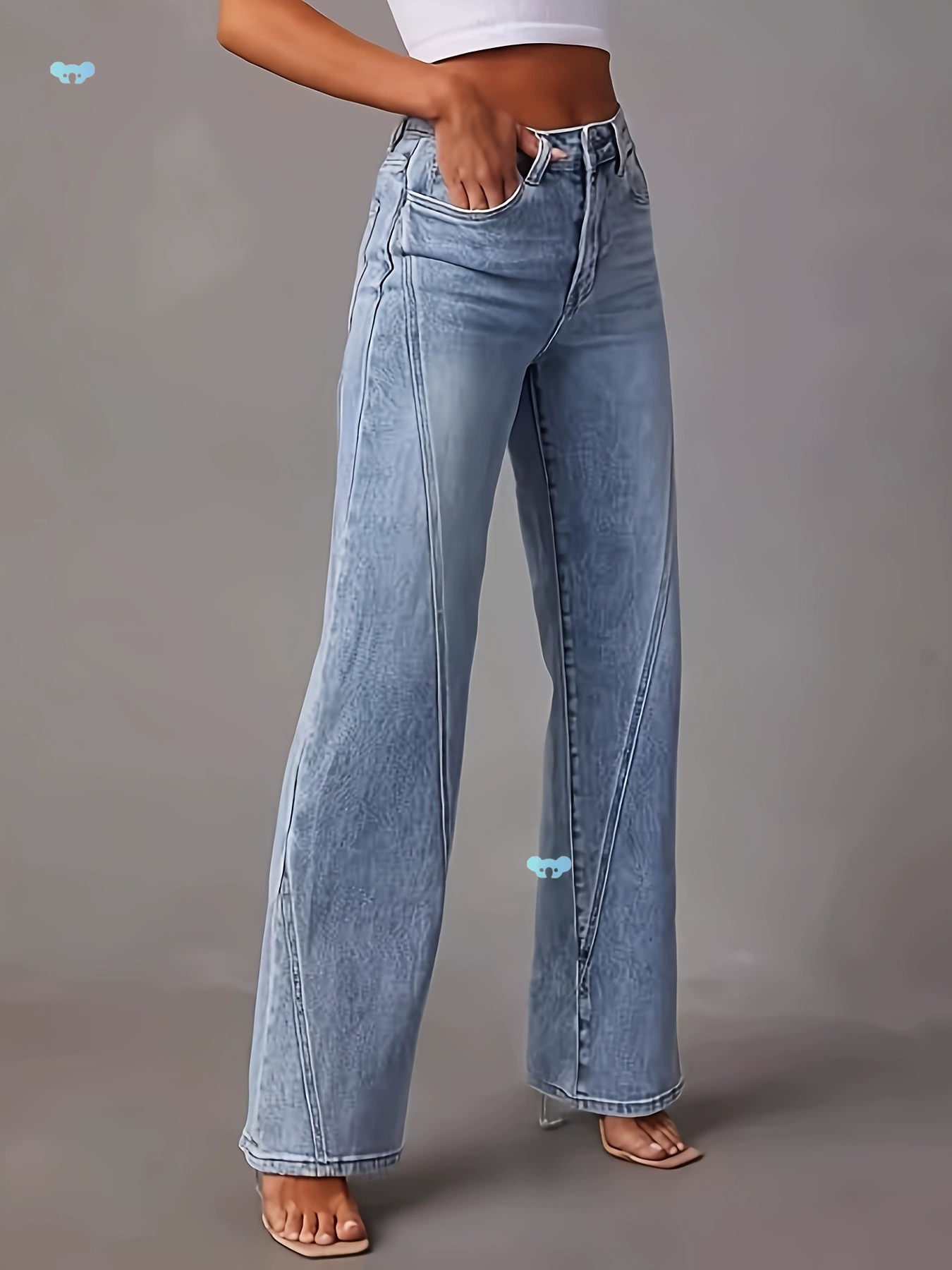 Женские мешковатые широкие джинсы с высокой талией, прямые брюки, трансграничные